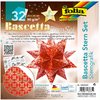 Feuilles de papier à plier "Etoile Bascetta" - Rouge/or