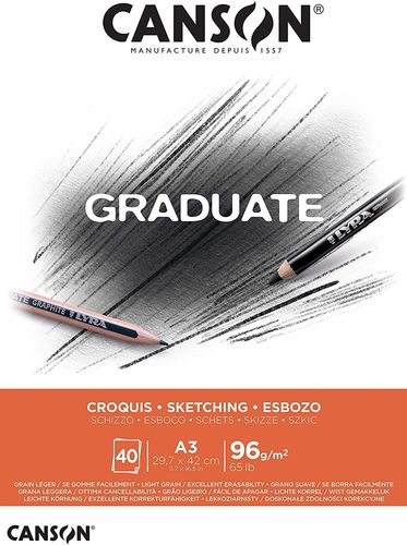 Bloc de dessin "Graduate Croquis" - A3 - 96 g./m² - Blanc