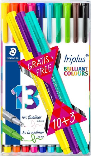 Fineliner triplus "Brillant Colours" - Etui de 10 + 3 GRATUIT