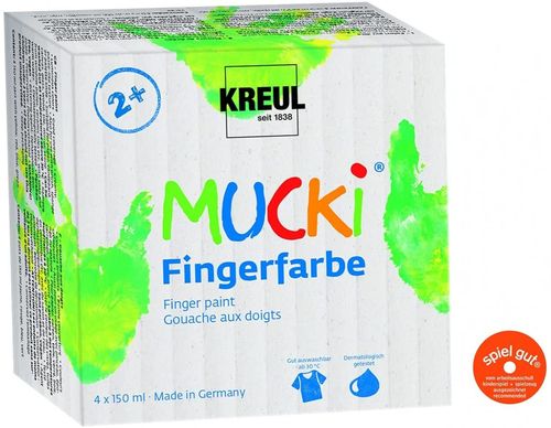 Gouache aux doigts "Mucki" - 150 ml - Kit de 4