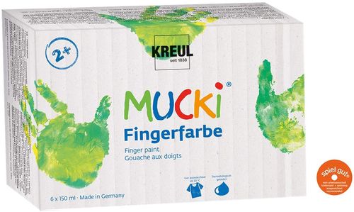 Gouache aux doigts "Mucki" - 150 ml - Kit de 6