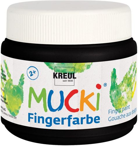 Gouache aux doigts "Mucki" - 150 ml - Noir