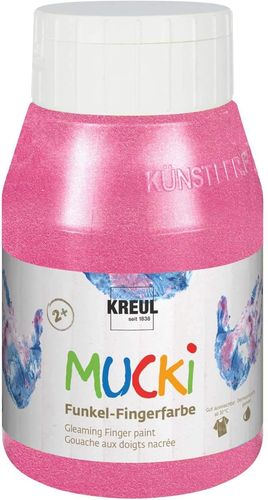 Gouache aux doigts nacrée "Mucki" - 500 ml - Poudre de fée rose