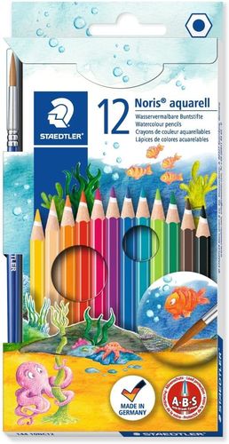 Crayons aquarelle "Noris" - Etui carton de 12