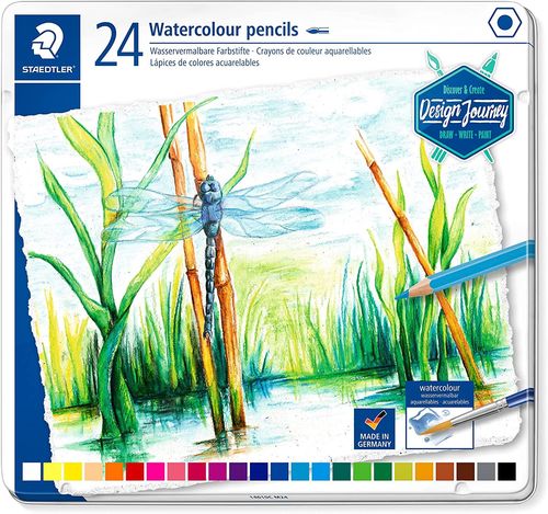 Crayons de couleur "Design Journey" - Etui métal de 24