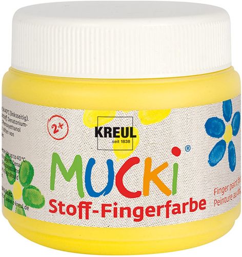 Gouache aux doigts textile "Mucki" - 150 ml - Jaune