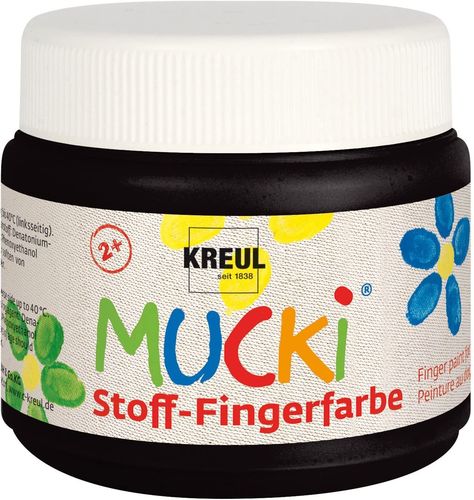 Gouache aux doigts textile "Mucki" - 150 ml - Noir
