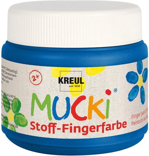 Gouache aux doigts textile "Mucki" - 150 ml - Bleu