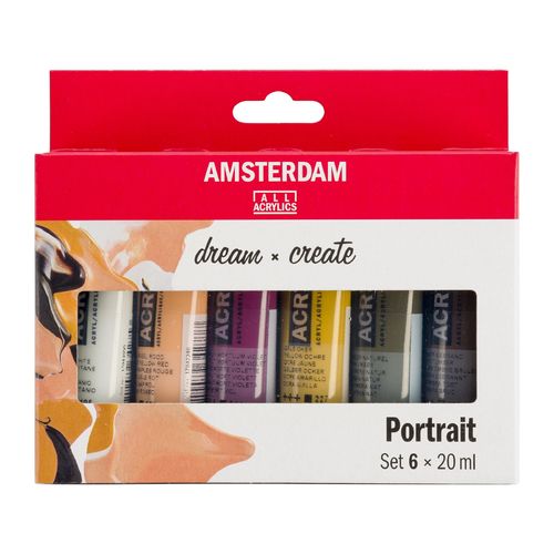 Peinture acrylique "Amsterdam" Portrait - 6x20 ml