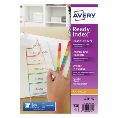 Intercalaires "Readyindex" - PP - A4 - 6 touches