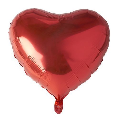 Ballon en film "Coeur" - Diamètre : 450 mm - Rouge