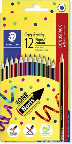 Crayons de couleur "Noris colour" - Etui carton 12+1