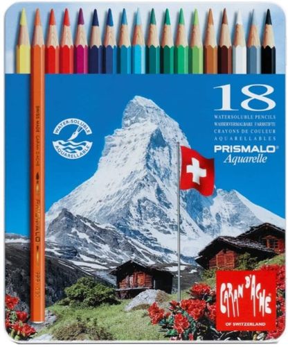 Crayons de couleur "Prismalo" - Etui métal de 18