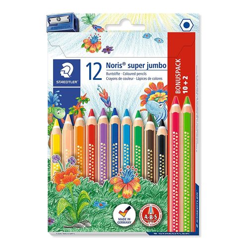 Crayons de couleur "Noris Super Jumbo" - Etui de 10+2