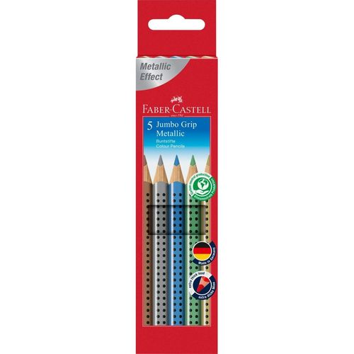 Crayons de couleur "Jumbo Grip" - Métal - Etui de 5