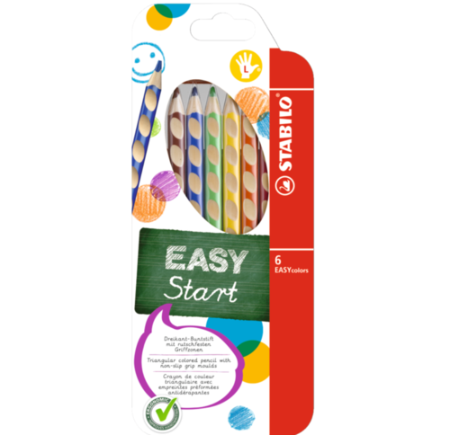 Crayons de couleur "EASYcolors" - Gaucher - Etui de 6