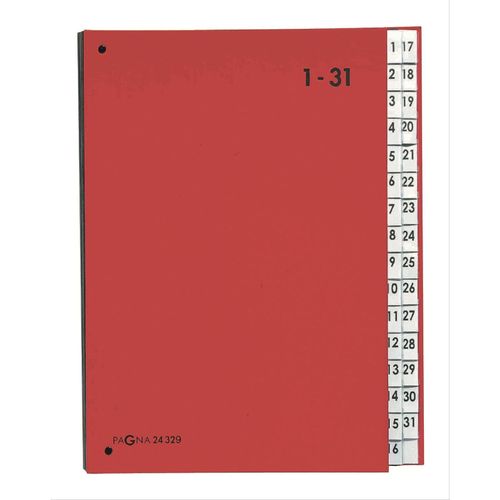 Trieur "Color" - A4 - 32 compartiments 1-31 - Rouge