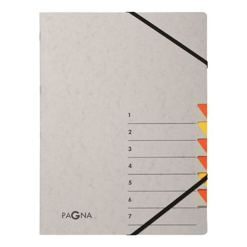 Trieur "Easy Grey" - A4 - 7 compartiments - Gris / orange