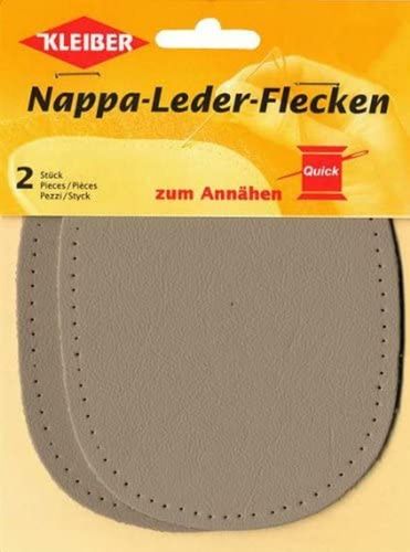 Patch en cuir Nappa, 125 x 100 mm - Gris clair