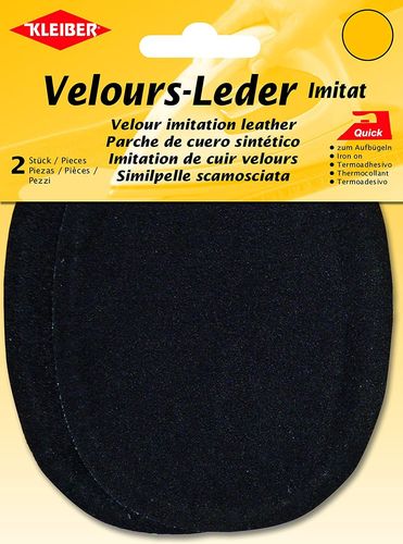 Patch thermocollant en velours, ovale - Noir