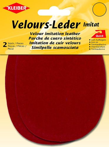 Patch thermocollant en velours, ovale - Rouge
