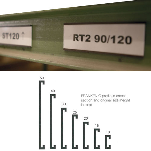 Porte-étiquettes magnétiques "C-Profil" - 75 x 20 mm