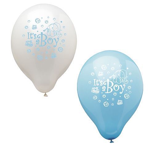 Ballons de baudruche "It's a Boy" - Bleu / Blanc