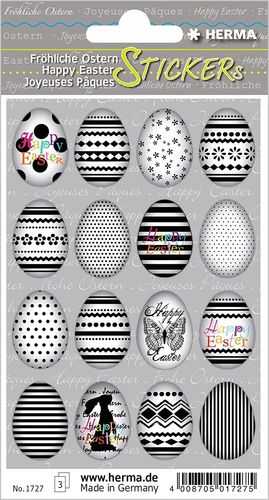 Stickers de Pâques Trend "Set d'oeufs noir/blanc"