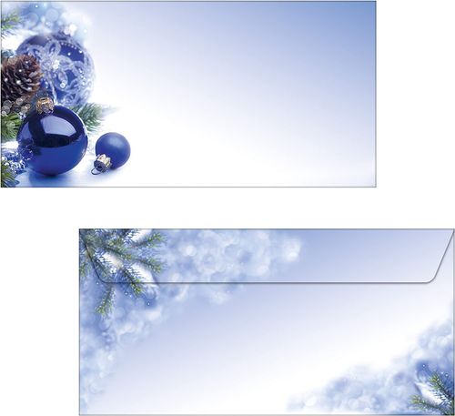 Enveloppe à motif de Noël "Blue Harmony", DL