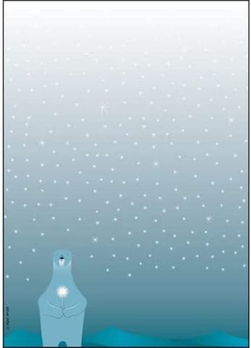 Papier à motif de Noël "Polar bear with candle", A4