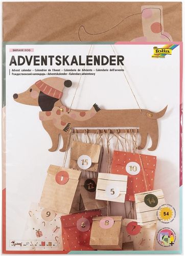 Kit pour calendrier de l'Avent "Sausage dog", 54 pièces