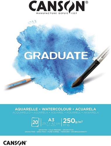 Bloc de dessin "Graduate Aquarelle" - A3 - Blanc