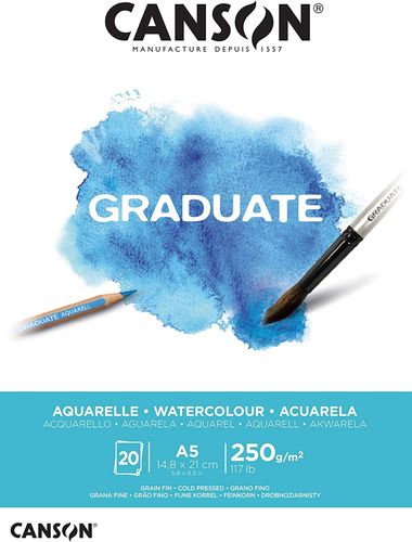 Bloc de dessin "Graduate Aquarelle" - A5 - Blanc