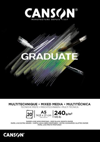 Bloc de dessin "Graduate Mixed Media" - A5 - Noir