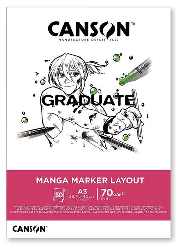 Bloc de dessin "Graduate Manga Marker Layout" - A3