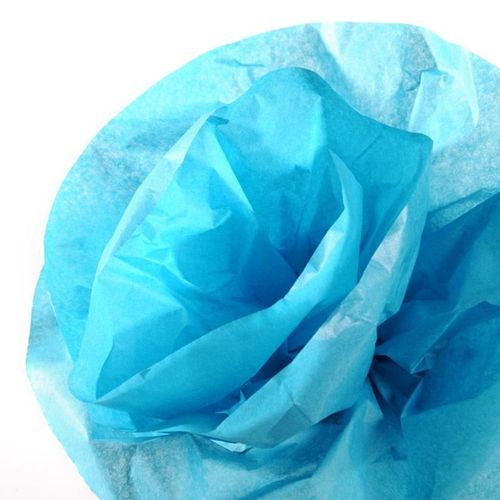 Papier de soie - 0,5 x 5,0 m - 20 g/m² - Bleu turquoise