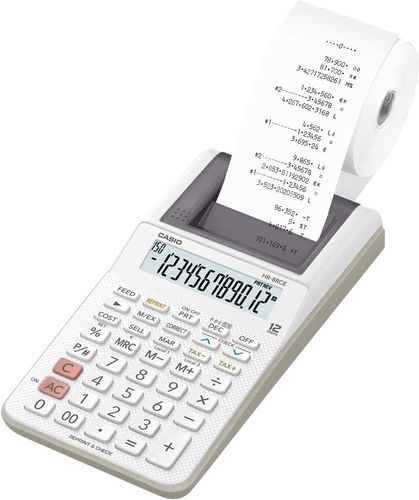 Calculatrice imprimante modèle HR-8 RCE-WE - Blanc