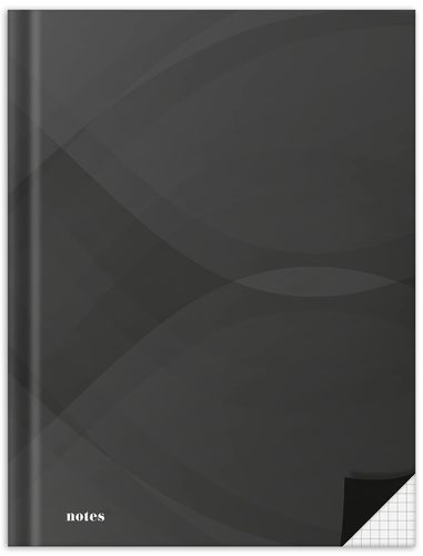 Cahier "Notes carbon black" - 192 pages - A4 - 5x5 - Noir
