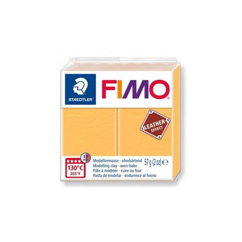 Pâte à modeler "Fimo Effect Leather" - 57 g - Jaune safran