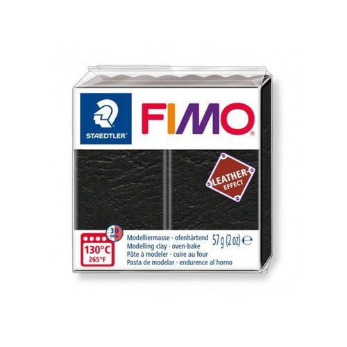 Pâte à modeler "Fimo Effect Leather" - 57 g - Noir