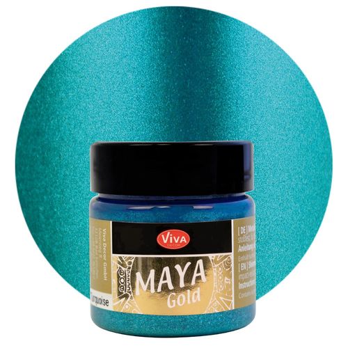 Peinture à effets "Maya Gold" - 45 ml - Turquoise