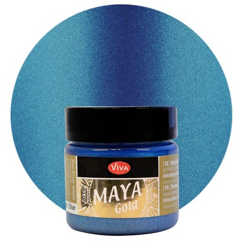 Peinture à effets "Maya Gold" - 45 ml - Bleu
