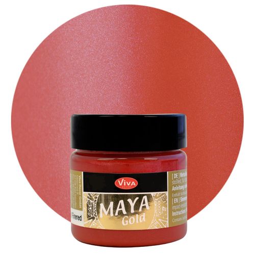 Peinture à effets "Maya Gold" - 45 ml - Rouge feu