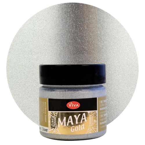 Peinture à effets "Maya Gold" - 45 ml - Argent