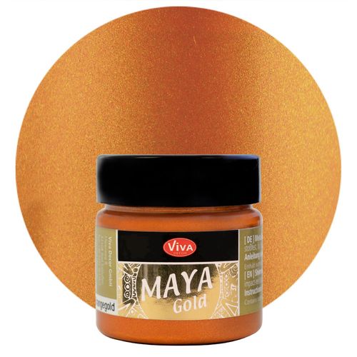 Peinture à effets "Maya Gold" - 45 ml - Or orange