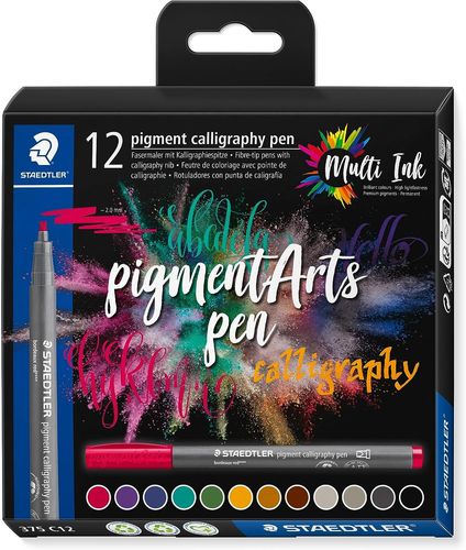 Feutres pigment calligraphy pen - Etui de 12