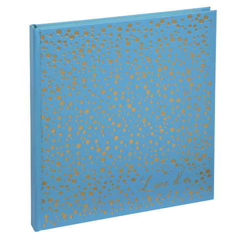 Livre d'or "Plum", 210 x 190 mm - Turquoise / doré